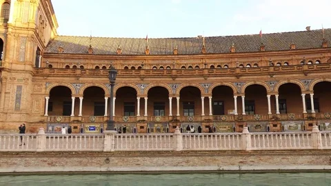 Spain Square in Maria Luisa Park, Seville, Spain Stock Footage