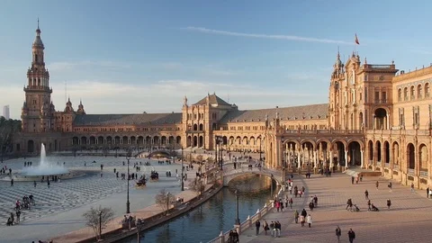 Spain Square or Plaza de Espana Stock Footage 95569340