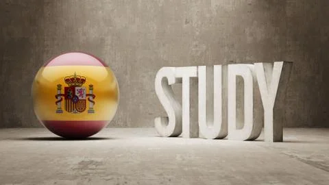 Spain. Study Concept. Illustrazione stock