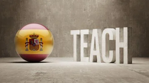 Spain. Teach Concept. Stock Illustration