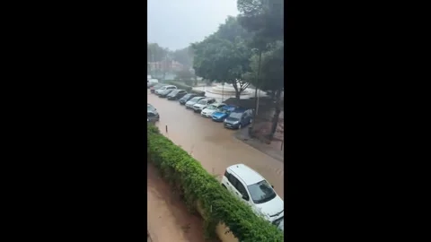 Spain: Torrential Rains Trigger Red Alert as Ibiza Floods 8 Stock Footage 320917675