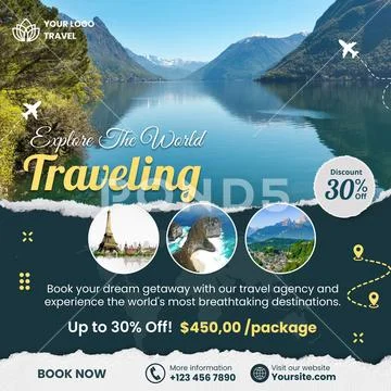 Spain tour package offers beautiful scenery and cultural experiences PSD Template