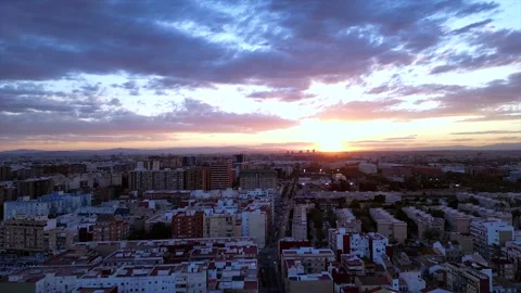 Spain Valencia drone . 4k . sunset Stock Footage 277403471