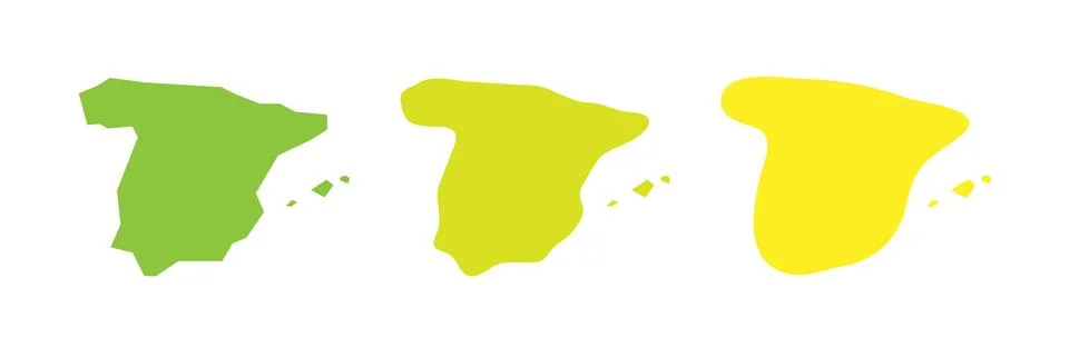 Spain vector country map in three levels of smoothness Stock Illustration