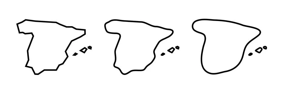 Spain vector country map in three levels of smoothness イラスト素材