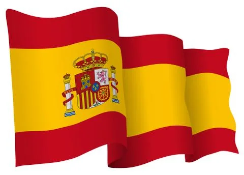 Spain vector flag isolated on white. Stock Illustration