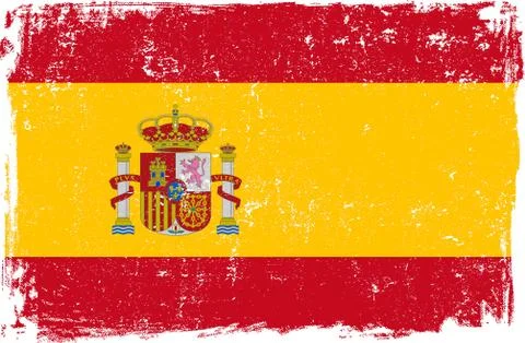 Spain Vector Flag on White Stock Illustration