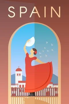 Spain. Vector poster. Stock Illustration