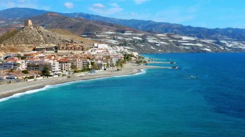 Spain, view of Castell de Ferro on the coast of Granada. Stock Footage 181843648