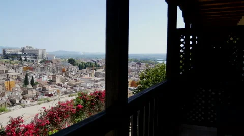 Spain View of Tortosa from inside balcony Video stock 62729094