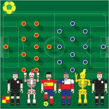 Spain vs Chile Stock Illustration