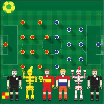 Spain vs Netherlands Stock Illustration