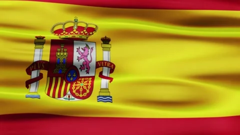 Spain Waving Flag Animation (Looping) Stock Footage 220242617