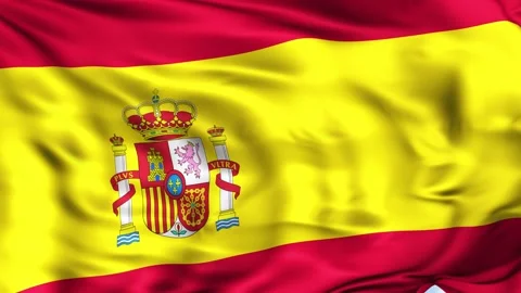Spain Waving Flag Background Stock Footage 204131894