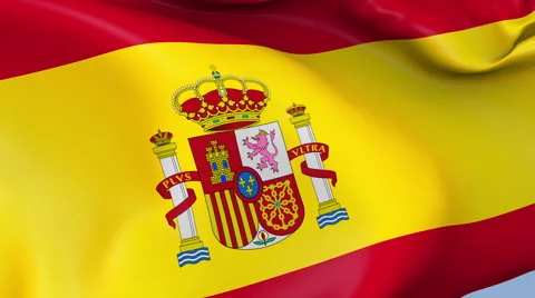 Spain Waving Flag Background Loop Stock Footage 64211456
