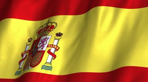Spain Waving Flag Stock Footage 12361054