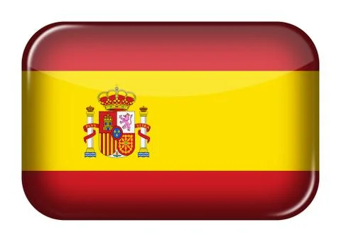 Spain web icon rectangle button with clipping path 3d illustration イラスト素材