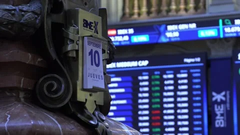 Spain's Ibex-35 rises 0.2% ahead of ECB decision, Madrid, ES - 10 Sep 2026 스톡 동영상 345137526
