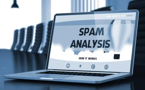 Spam Analysis - on Laptop Screen. Closeup Illustration