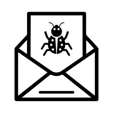 Spam, bug icon. Gray vector graphics. Stock Illustration