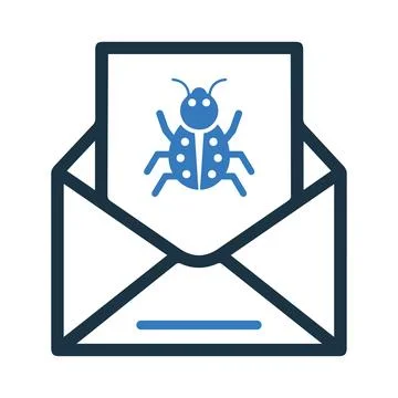 Spam, bug icon. Simple editable vector design isolated on a white background. Stock Illustration