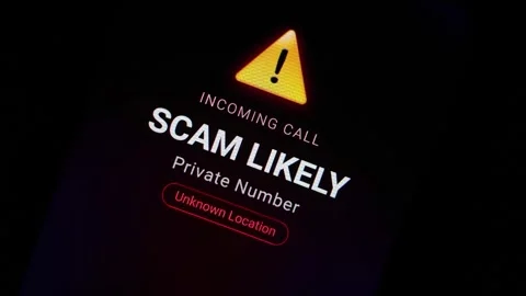 Spam Call Concept - Incoming Private Number - Incoming Call Spam Video stock 342724158