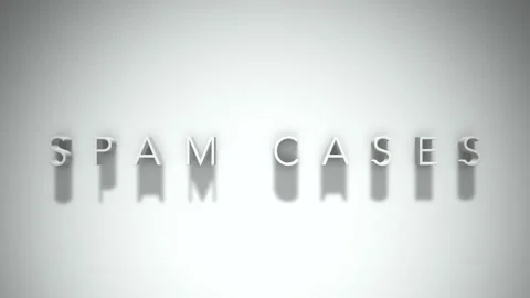 Spam cases 3D title animation with shadows on a white background Stock Footage 297023084