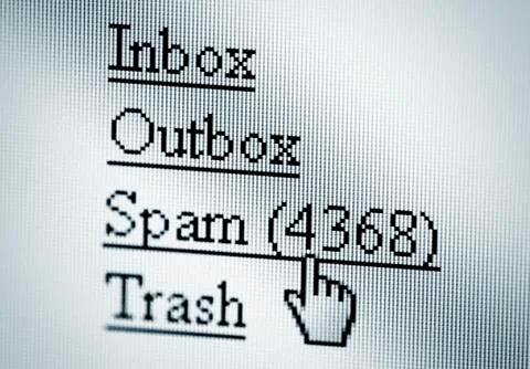Spam, computer screen Stock Photos
