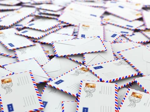 Spam concept. background from mailing letters. Stock Illustration