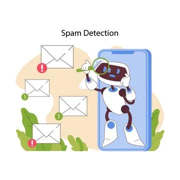 Spam Detection concept. Flat vector illustration Stockillustratie
