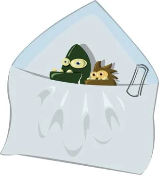 Spam e-mail and two viruses attached Stock Illustration