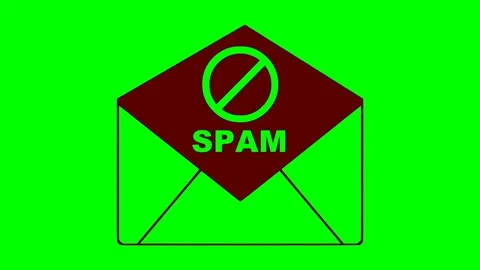 Spam email alert icon with red flashing light animation Stock Footage 339473086