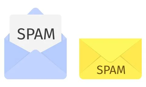 Spam Email Envelope Vector Illustration Junk Mail Unwanted Inbox Message 스톡 일러스트