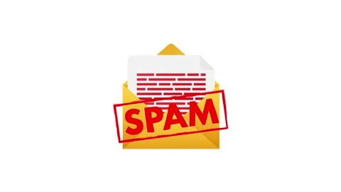 Spam email message animation on white and green screen Stock Footage 337968134