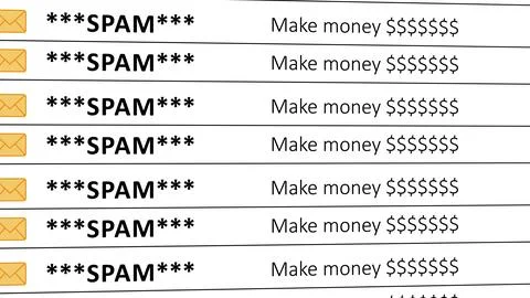 Spam Email notifications Illustrazione stock