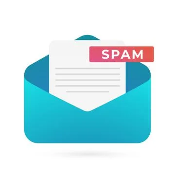 Spam Email vector icon concept. Malware spreading virus, scam and fraud mail Illustrazione stock