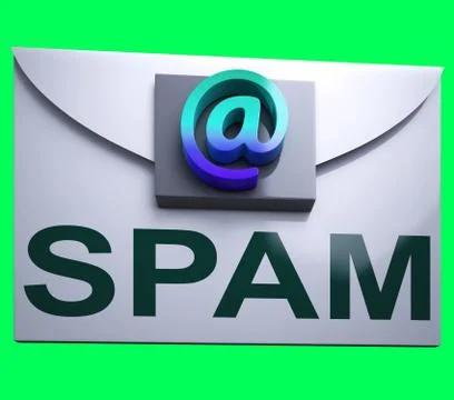 Spam envelope shows junk mail electronic spamming Illustrazione stock