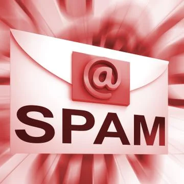 Spam envelope shows malicious electronic junk mail Illustrazione stock