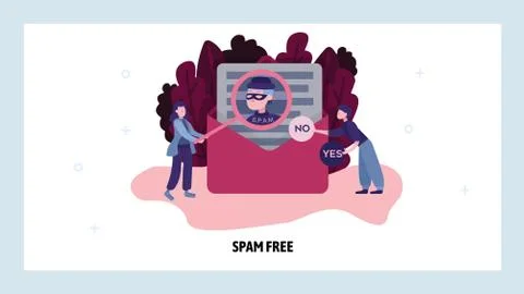 Spam filter concept. Anti malware and phishing technology. Vector web site Stockillustratie