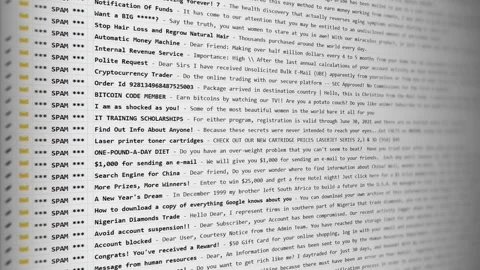 Spam folder full ang linear scroll down slow Stock Footage 277593783