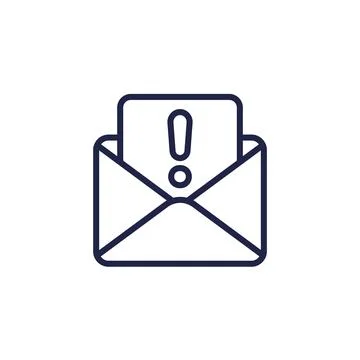 Spam icon with an email, line vector Stock Illustration