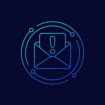 Spam icon with an email, linear design Stock Illustration