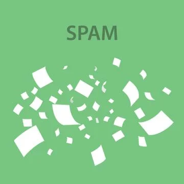 Spam illustration vector by littering white papers in the air Stock Illustration