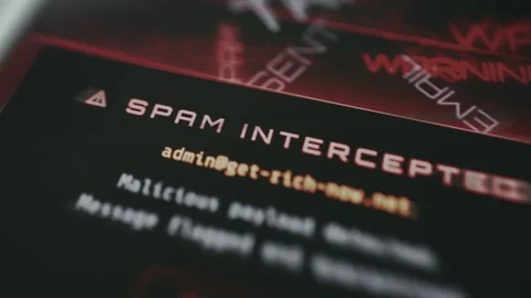 Spam Intercepted message from a security tool Stock Footage 335865703