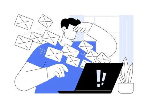 Spam isolated cartoon vector illustrations. Ilustración de archivo