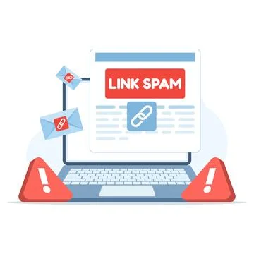 Spam link icon with cyber danger concept Stock Illustration
