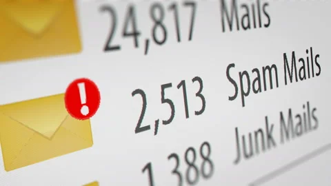Spam Mail with Animated Counting Numbers Stock Footage 133960476