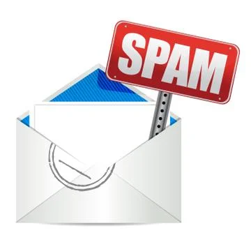 Spam mail or e-mail concept sign illustration design over white Illustrazione stock