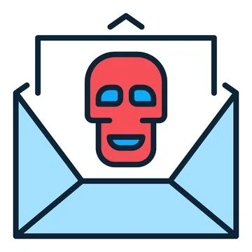 Spam Message with Virus vector colored icon or design element 스톡 일러스트