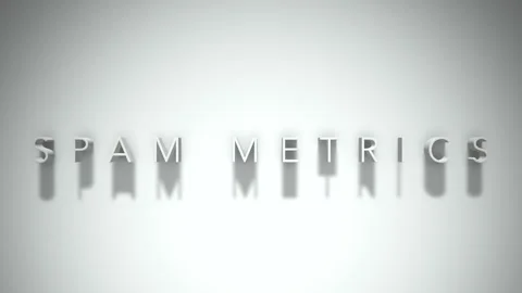 Spam metrics 3D title animation white text on a white background Stock Footage 299648082